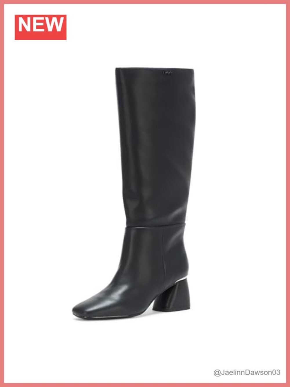 Knee High Leather Heeled Riding Boots Round Toe Stacked Heel